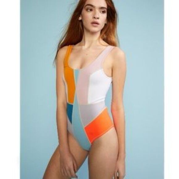 Cynthia Rowley Prism Color Block One Piece Swim Suit Sz XS NWT 298 - Picture 1 of 3